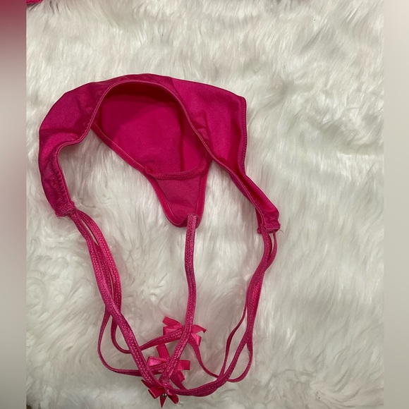Rare Set Sexy Little Things Victoria's Secret Fuchsia and Black Polka Dot - Picture 9 of 14